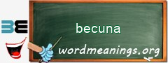 WordMeaning blackboard for becuna
